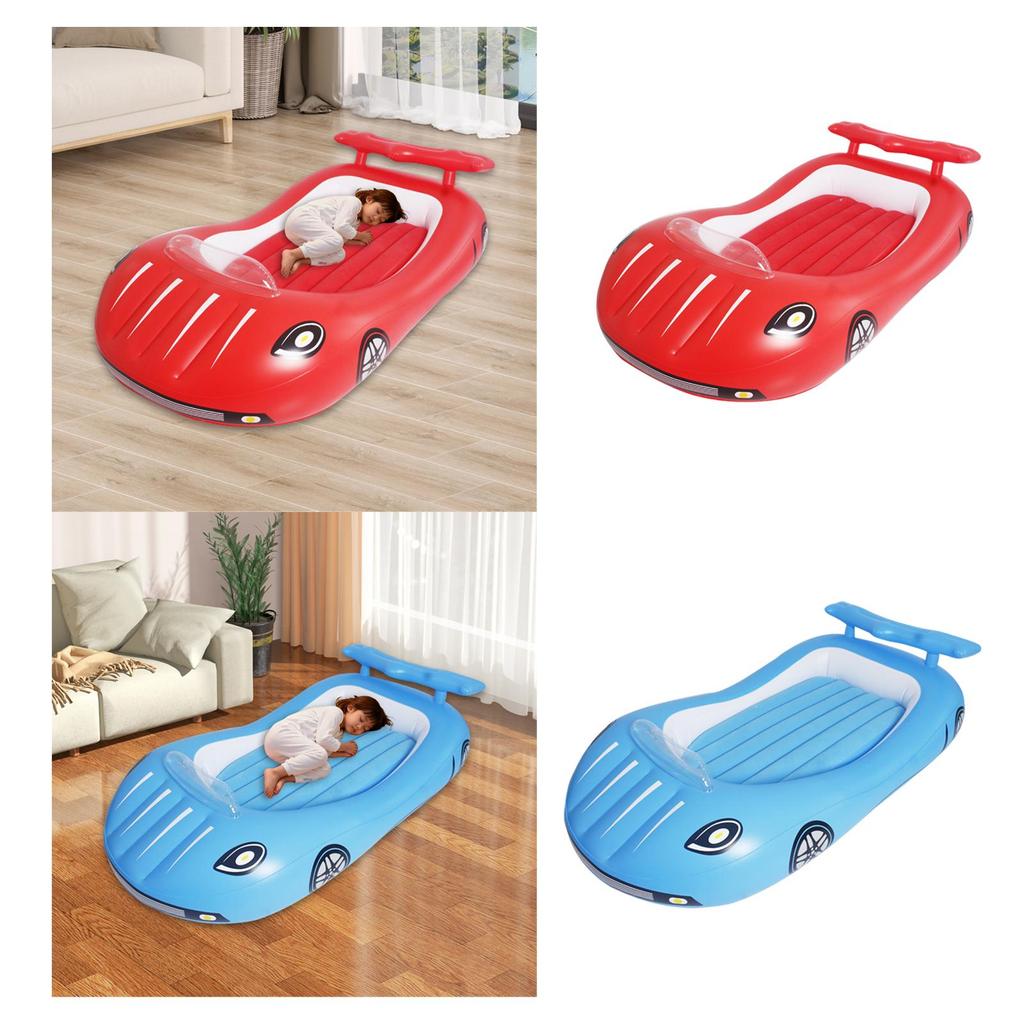 Car Shaped Kids Inflatable Bed, Comfortable Toddler Air Mattress, Vacation Home Sleeping Pad