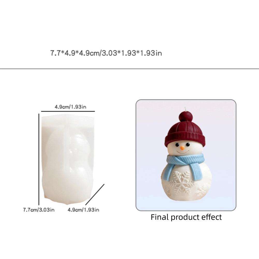 Flexible Chocolate Mold 3D Christmas Snowman Baking Mold Cute Candle Silicone Mold  DIY Making