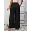 Independent Station Women's Solid Color Loose High Waist Wide Leg Cotton and Linen Trousers for Women