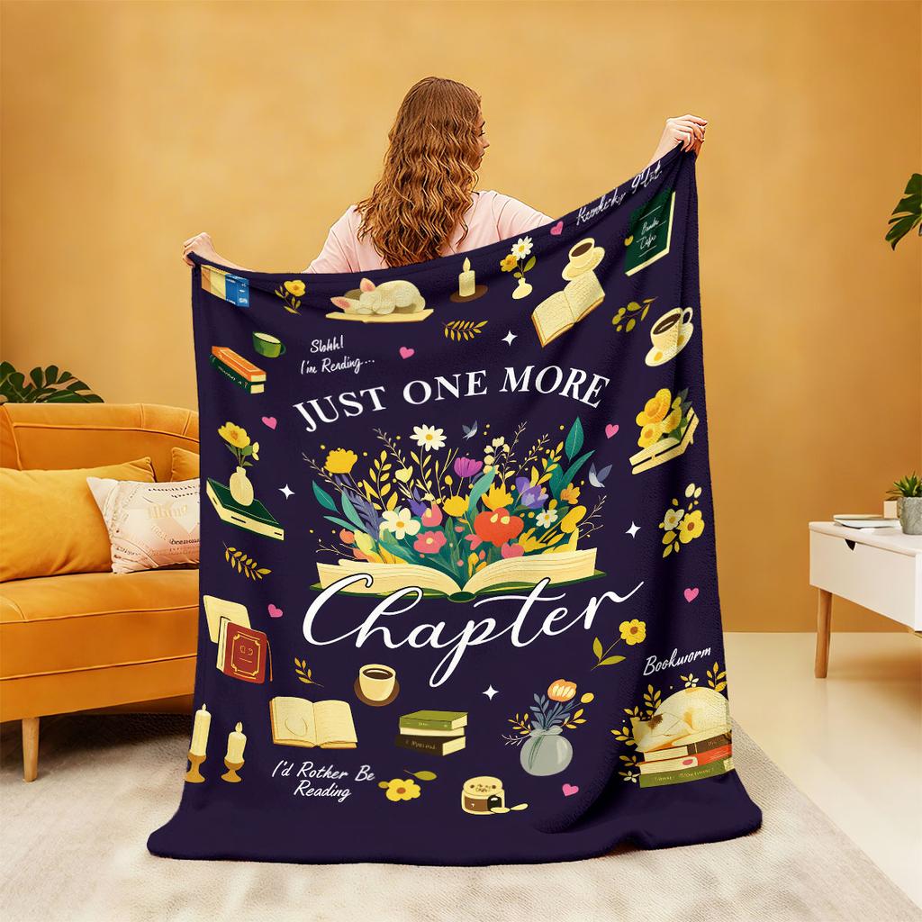 1pc Text Element Printed 230 Flannel Blanket Multi Size Soft And Comfortable Napping Cover Carpet Machine Washable