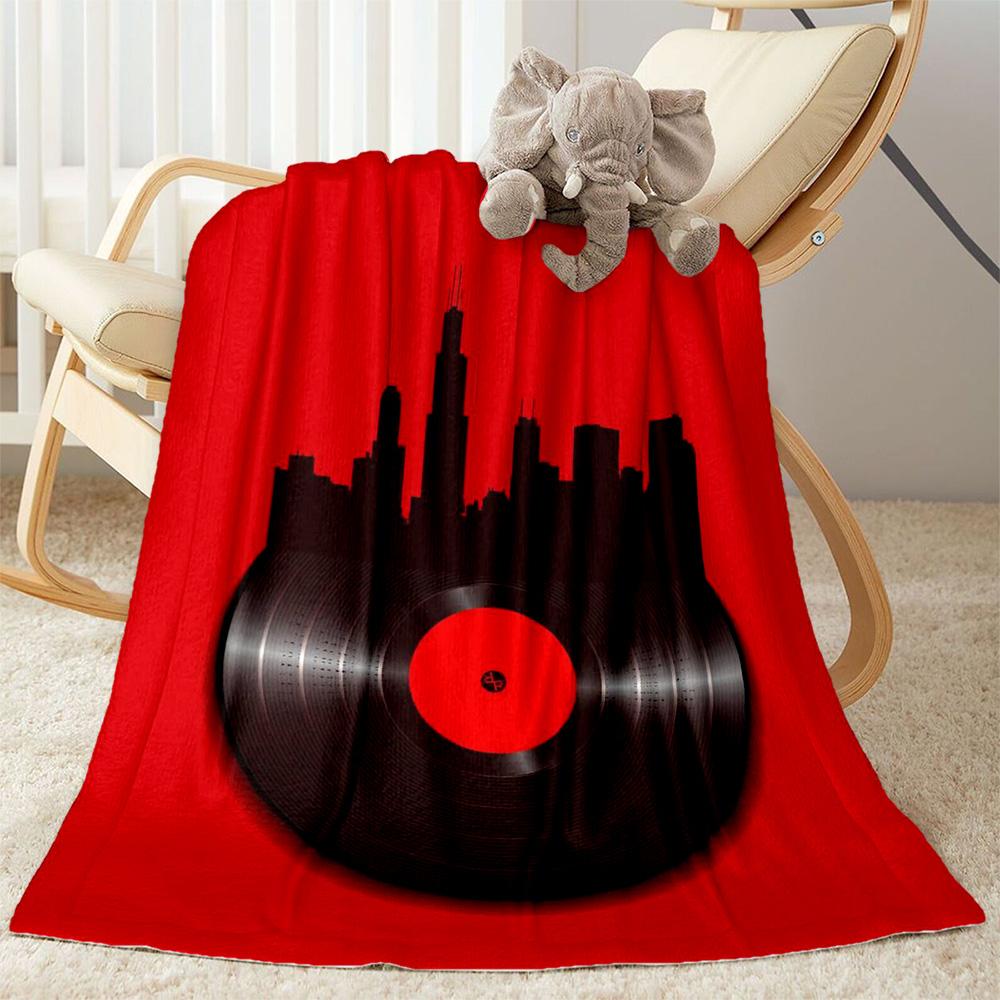 Love Records Blanket Soft Warm Cozy Suitable for Office Chair Couch Office Four Seasons Multipurpose Modern Style Gifts For Family Or Friends