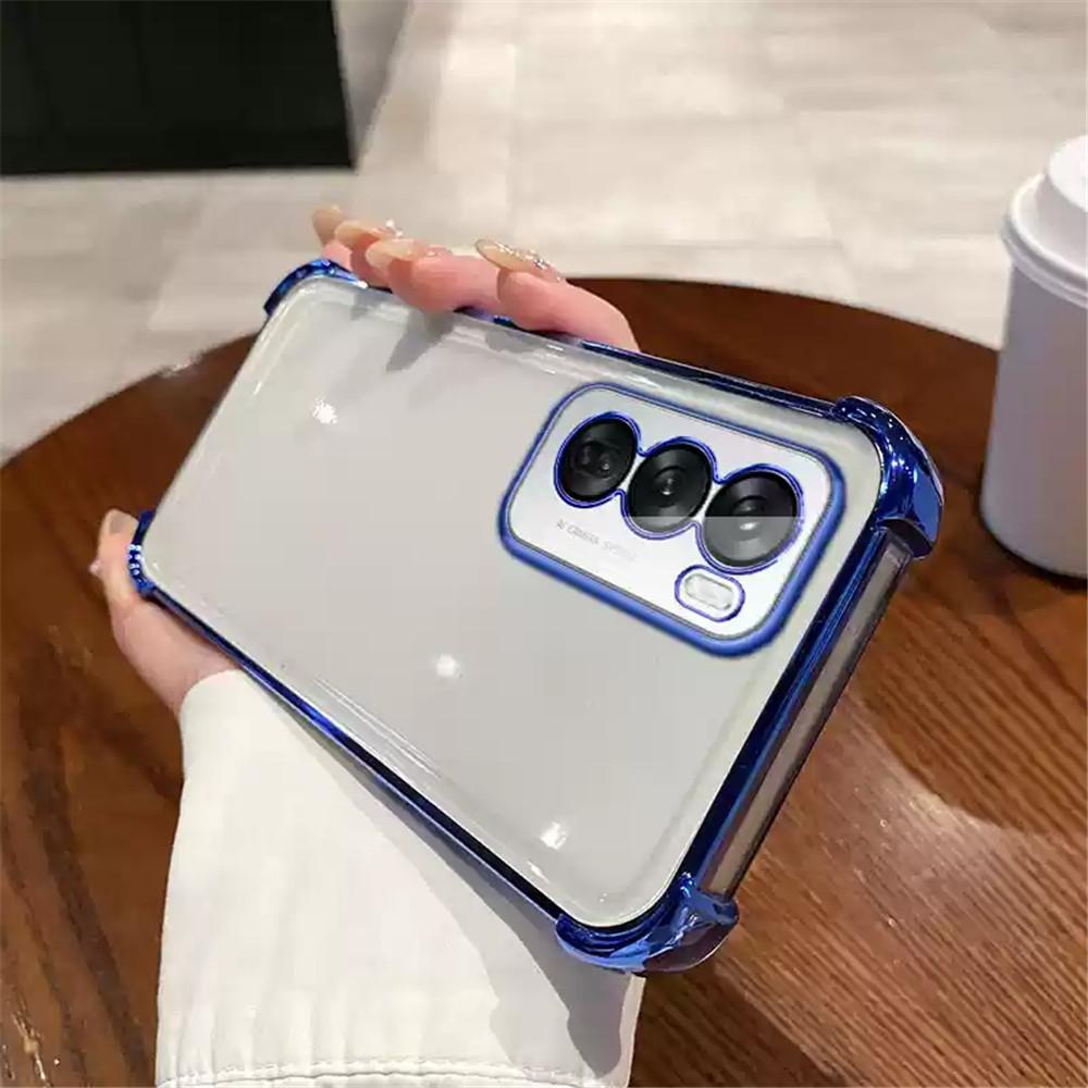 Luxury Shockproof Phone Case For OPPO Reno 12 Pro A16 A16S A17 A54S A53S A5 A9 2020 A36 A76 4G Soft Silicone Transparent Cover