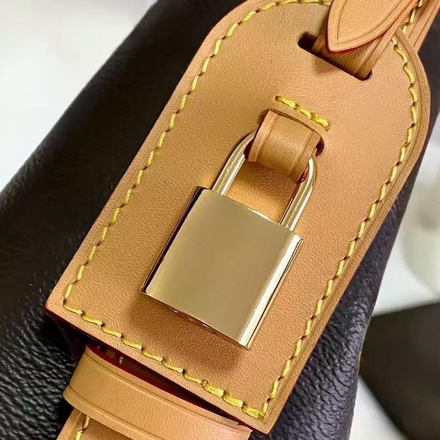 Genuine Leather All-Steel Chip Bucket Bag - Classic Floral Crossbody Shoulder Bag for Women