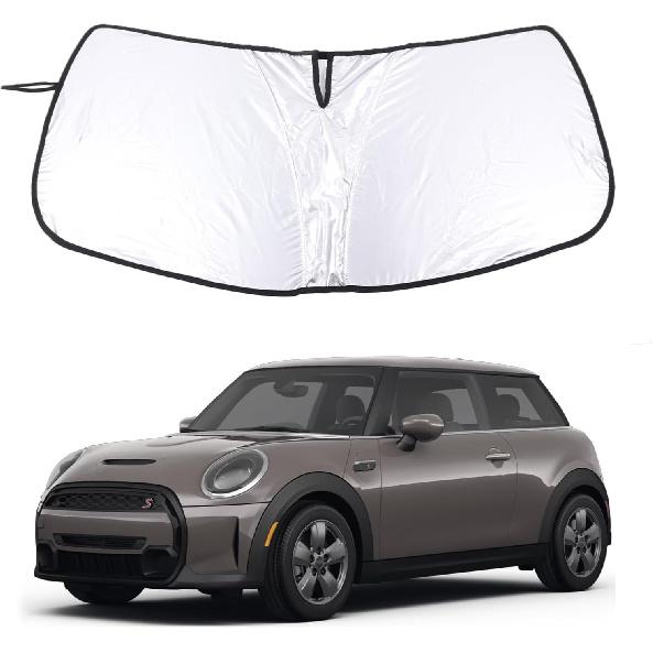 

Сонцезахисний екран на лобове скло для Mini Cooper 2015-2024 Hardtop 4-дверний Складаний світловідбиваючий козирок від сонця на переднє вікно Захист від сонця, Блокувальник УФ-променів, Захист приватності білий