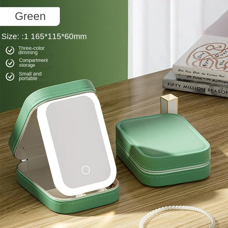 Smart LED Cosmetic Case with Mirror Travel Makeup Bag Small Cute Female Beautician Skincare Product Makeup Case for Women