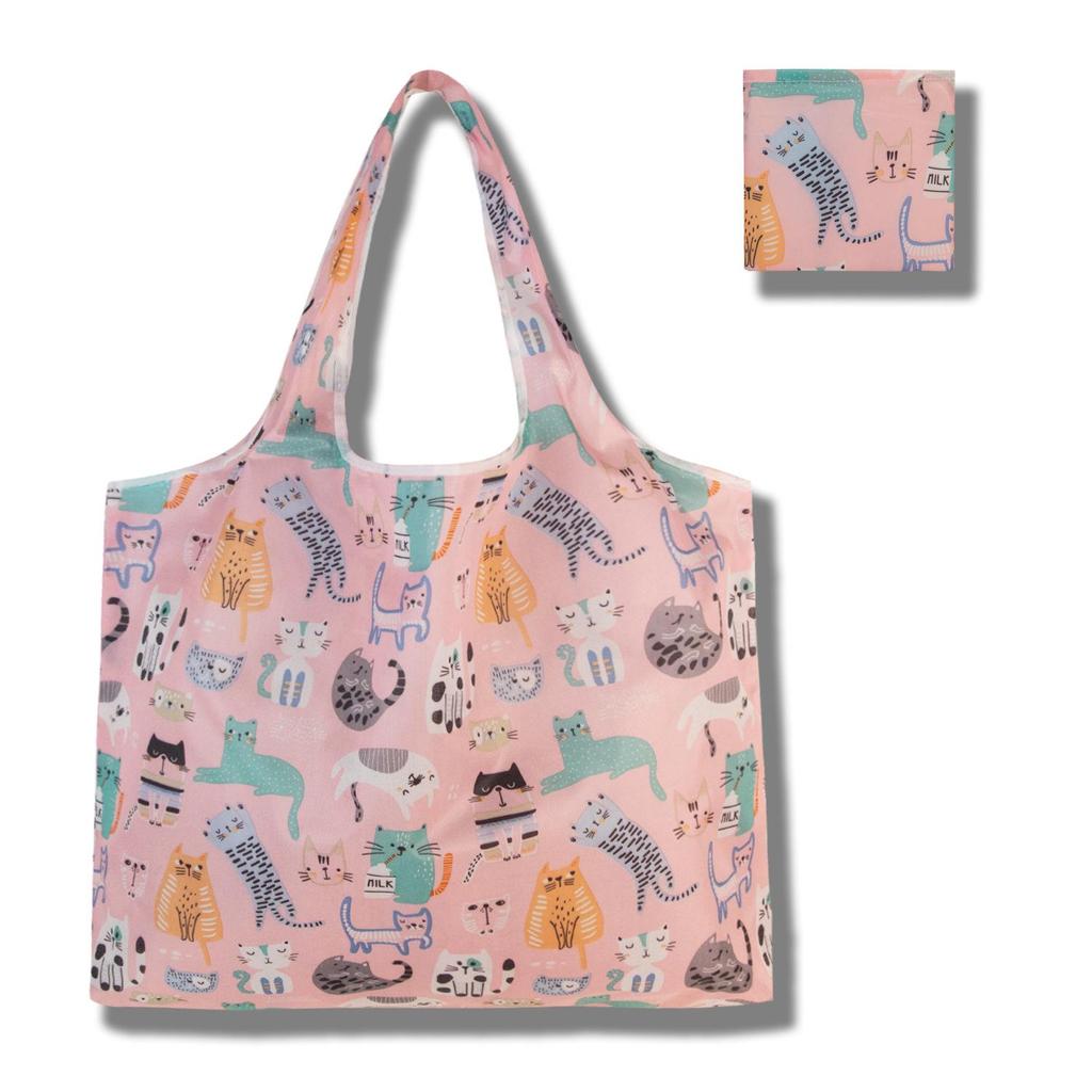 Eco-Friendly Large Capacity Foldable Tote Bag - Creative, Portable, Printed, and In Stock