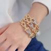 Full Diamond Niche Premium Bracelet Bracelet Horseshoe Full Diamond Bracelet Gold And Silver Mixed Color Bracelet