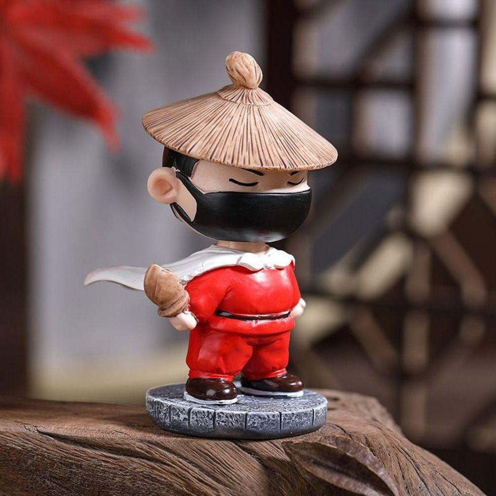 Cartoon Car Swordsman Ornament Landscape Resin Swordsman Miniatures  Desktop