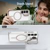 For Magsafe Magnetic Wireless Charging Case For Samsung Galaxy S25 Edge S24 S23 S22 Ultra Plus Camera bracket Holder Clear Cover