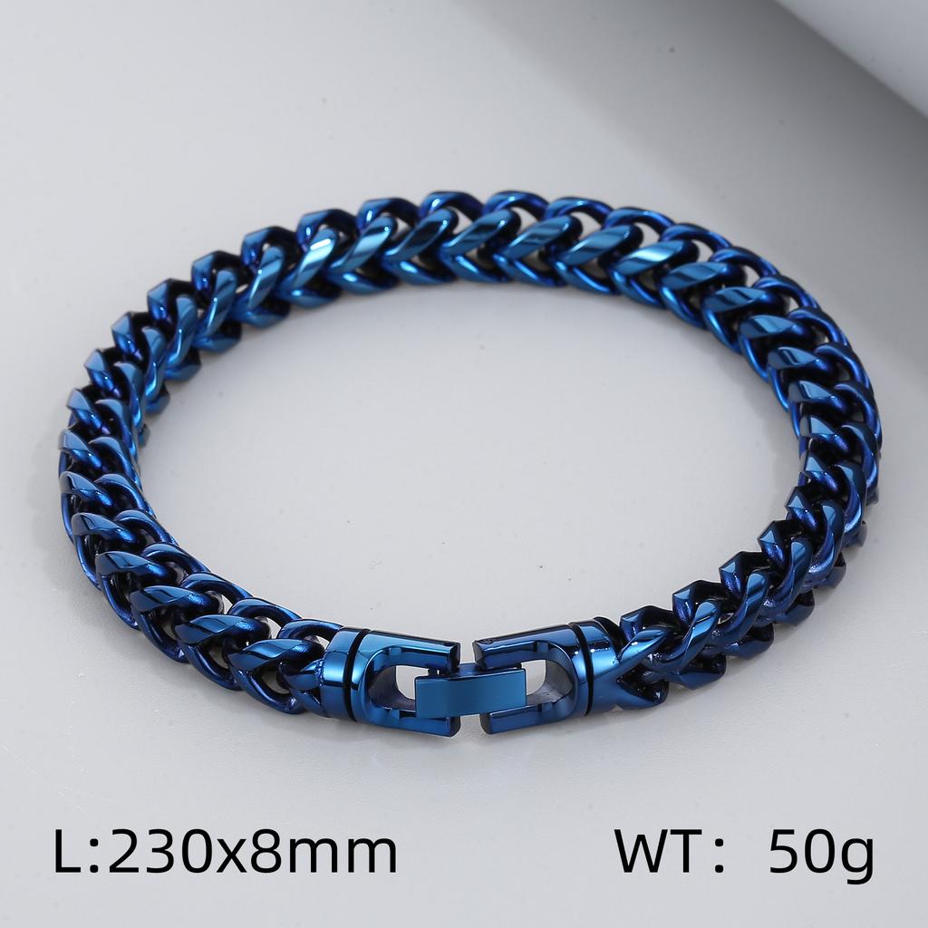 8/10mm Width Stainless Steel Keel Bracelet Plated Gold Keel Chain Bracelet Fashion Jewelry For Men Wedding Birthday Party Gift
