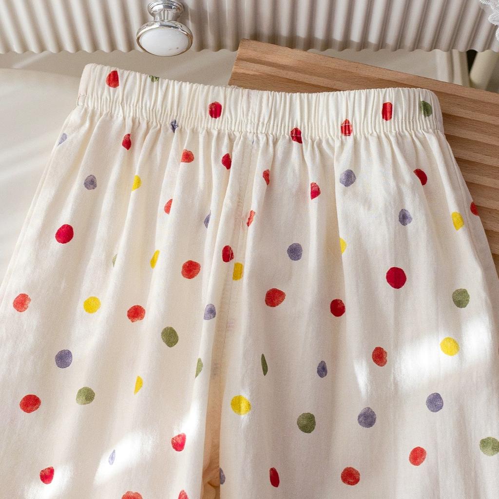 Girls' Summer Mosquito Proof Pants Korean Polka Dot Printed Lantern Pants for Baby Girls Summer Versatile Casual Pants