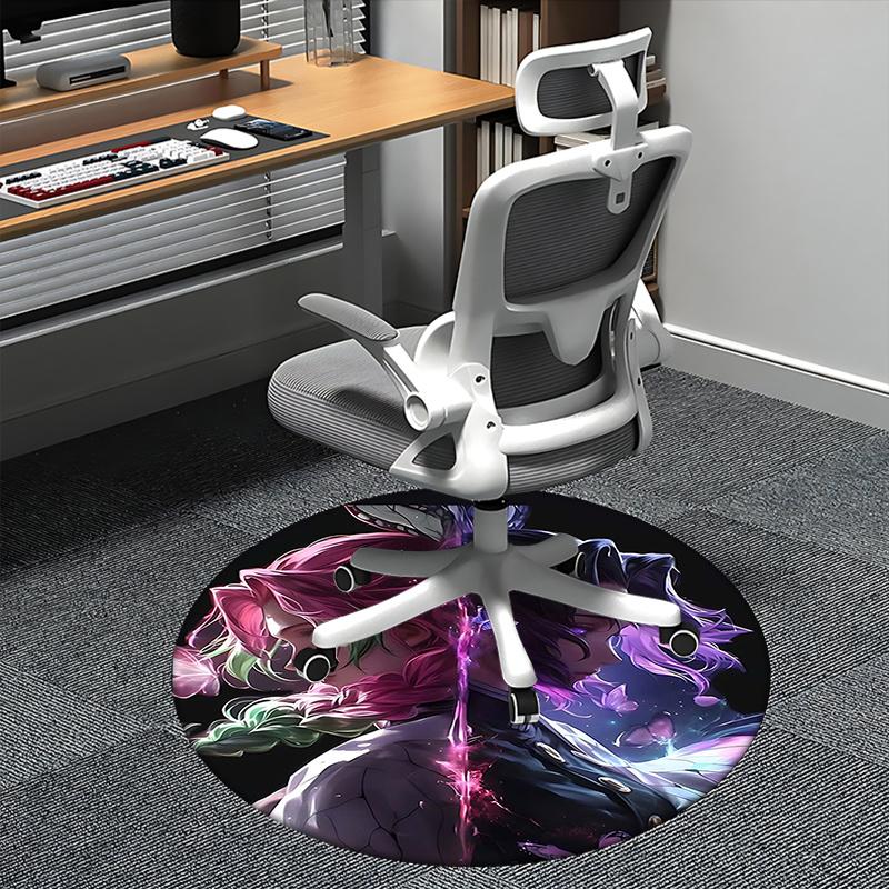 

Demon Slayer Chair mat Round Rug-Office carpet, Machine Washable, Non-slip, Suitable for Living Rooms, Bedrooms 80cm