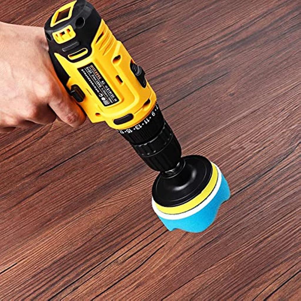 Auto Polishing Pad Kit 3-Inch Buffing Pad 10 Pcs Polishing Pads Kit Car Buffer Polisher Kit Drill Buffing Kit With Drill Adapter For Car Polishing Wa