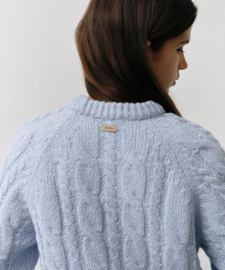 OSTKAKA Mohair Cable Pullover Sky Blue