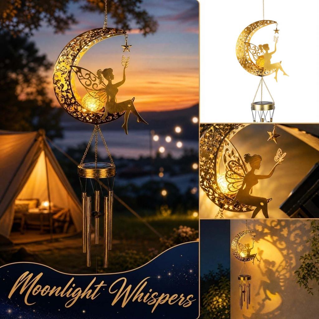 Hanging Powered Wrought Wind with Cutout Design for, Garden, Patio Decor
