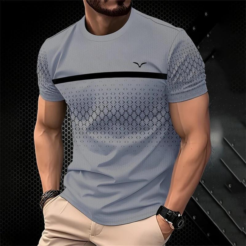 

Мужская минималистичная футболка с ромбовидным узором, летняя модная футболка с коротким рукавом и 3D-принтом, крутая уличная одежда, футболка оверсайз 6XL