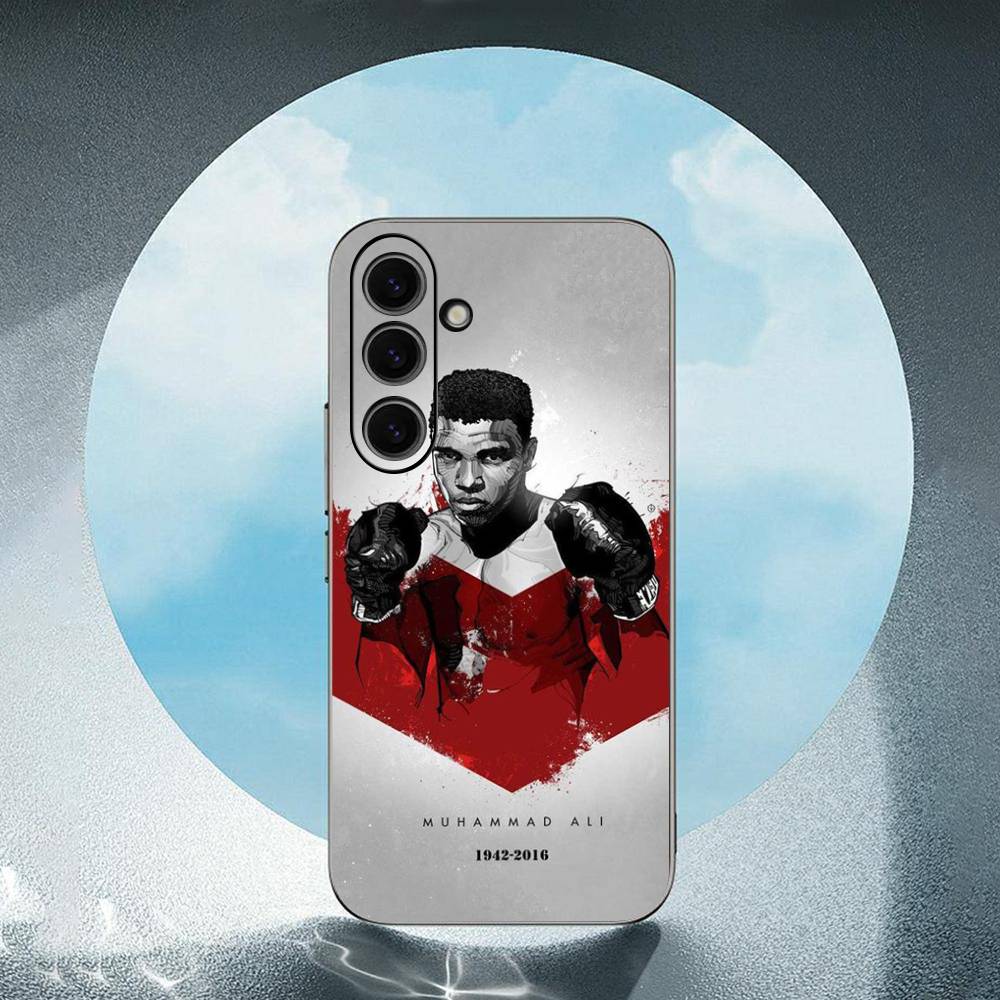 M-Mike T-Tyson Boxer Samsung Galaxy S24 S23 Ultra S22 S21 Plus S20 Schwarze Weiche Silikon Schutzhülle