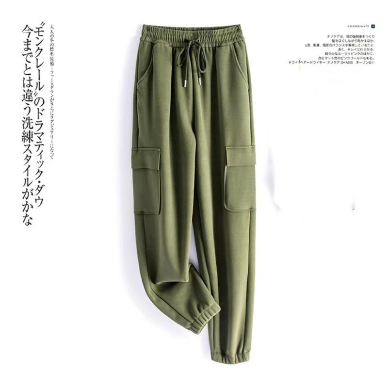 New Overalls Women's Autumn and Winter High Waist Loose Tied Feet Tall Fashion Versatile Casual Sweatpants Women