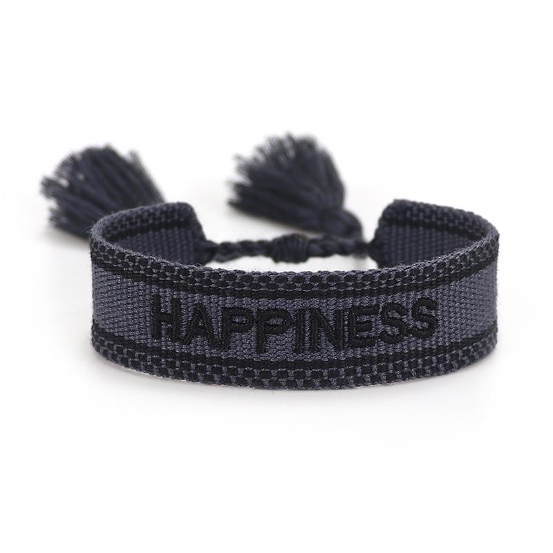 Handmade European Style Embroidered Love Bracelet with Tassels for Girls