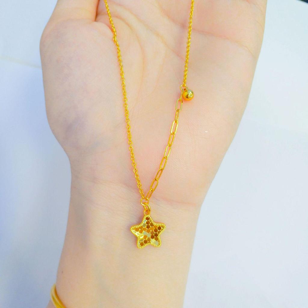 Golden CNC Dragon Scale & Butterfly Princess Pendant with Honeycomb Face, Lucky Clover, and Gourd Necklace