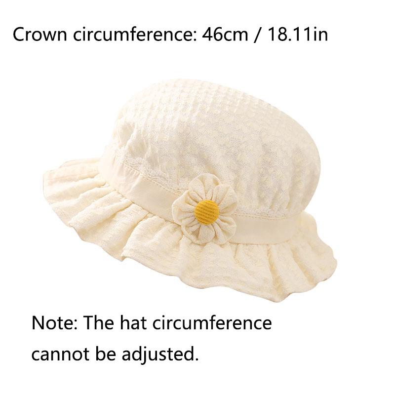 Princess Lace Trim Cotton Baby Hat for 3-8 Months Spring Autumn UV Protection Fisher Style Cute And Adorable Infant Cap