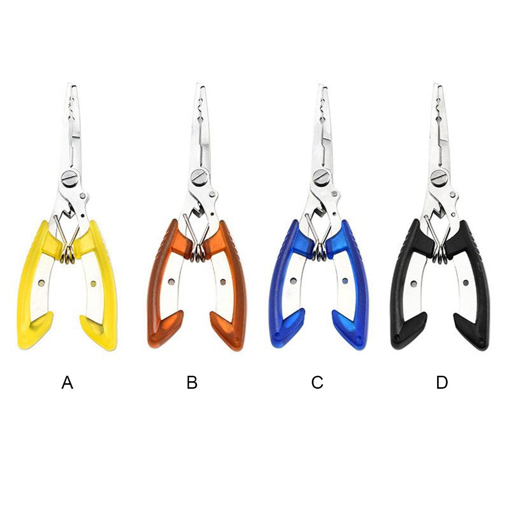 Fishing Pliers Stainless Steel Anti-skid Plastic Handle Fish Hook Remover Scissor Tackle Equipment Tools Supplies