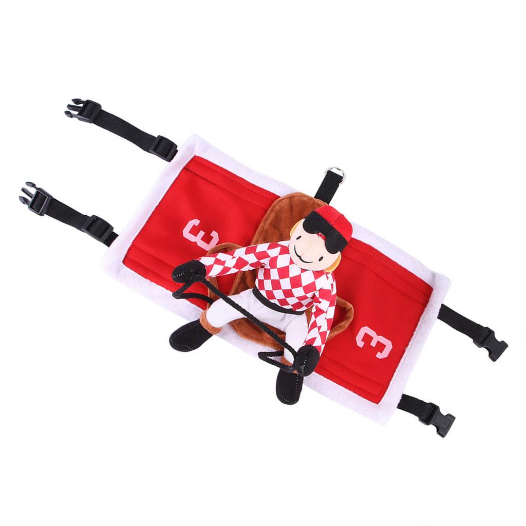 Costume da Cavaliere per Cane Cavallo Equitazione Halloween Animale Domestico Animale Morbido Costume Cappotto da Equitazione Tema Accessori Cosplay