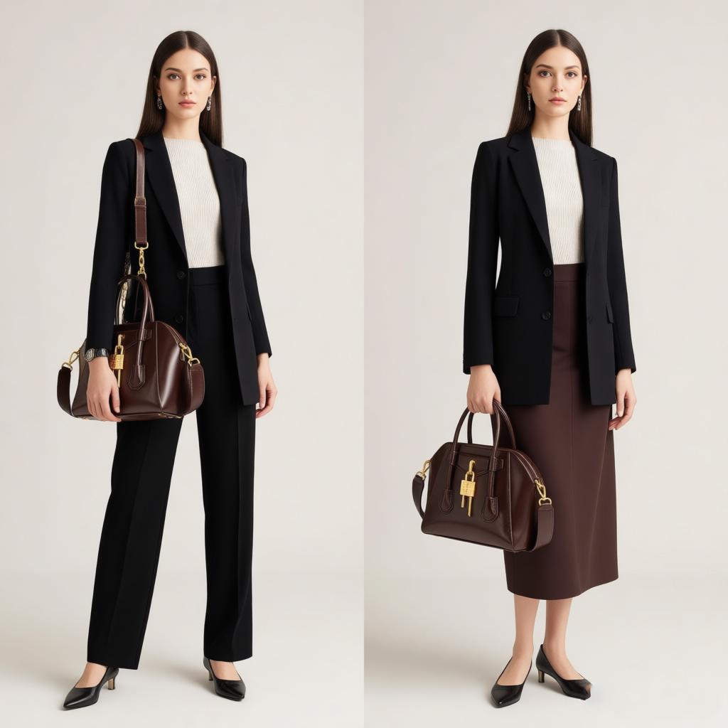 Dámská minimalistická retro luxusní kabelka Černá kožená taška Tote se zlatým zámkem Módní taška přes rameno do práce i na párty