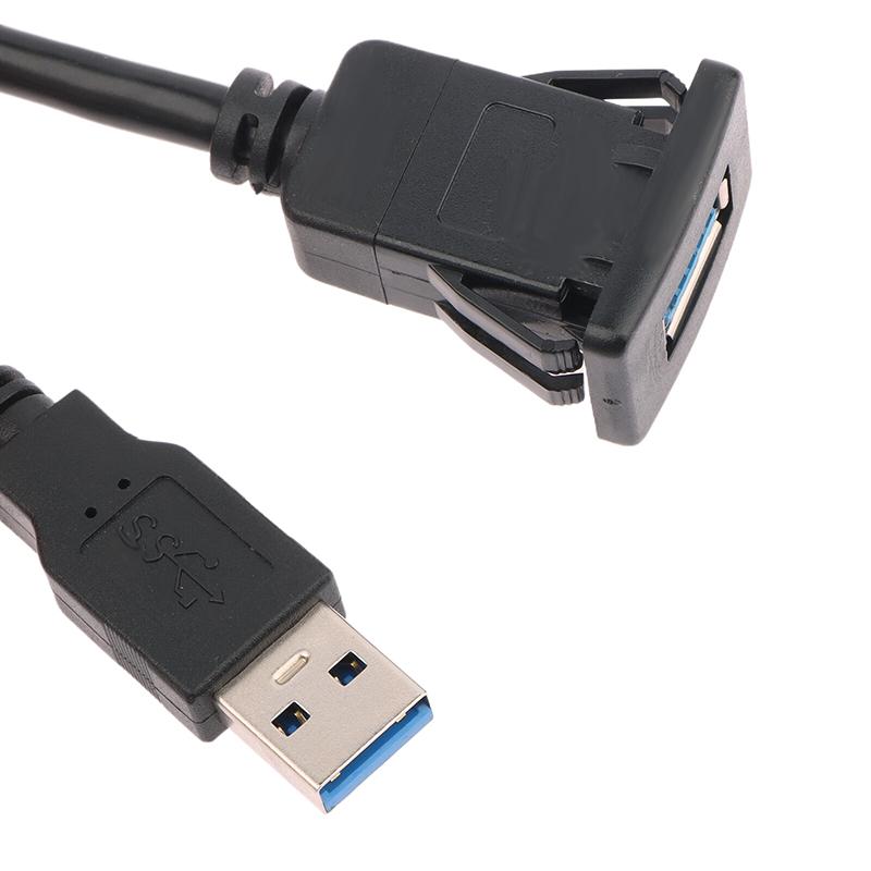 1Pc Usb 3.0 Panel Flush Mount Extension Cable With Buckle For Car Truck Boat Motorcycle Dashboard