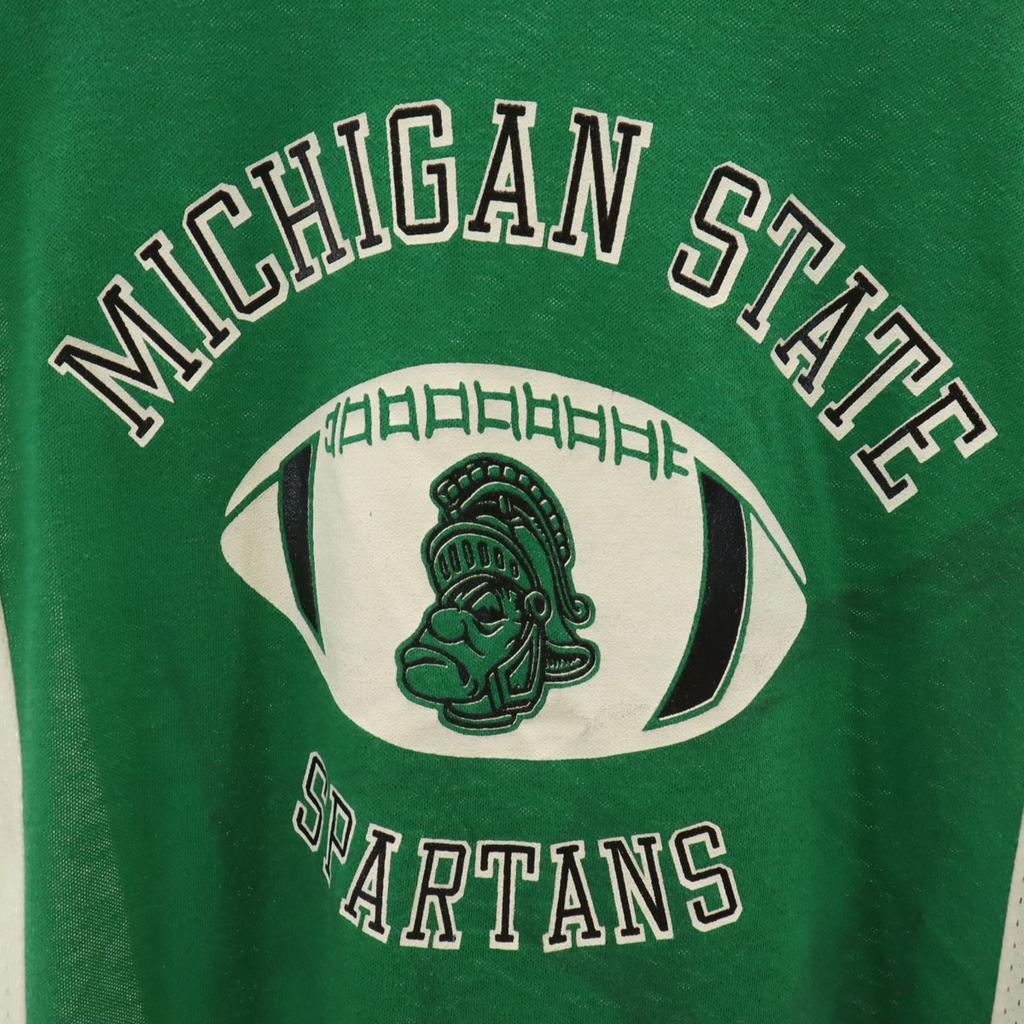 ARTEX 70er 80er Jahre Hergestellt in den USA Vintage NCAA Michigan State Spartans Kurzarm American Football T-Shirt Herren Gebraucht