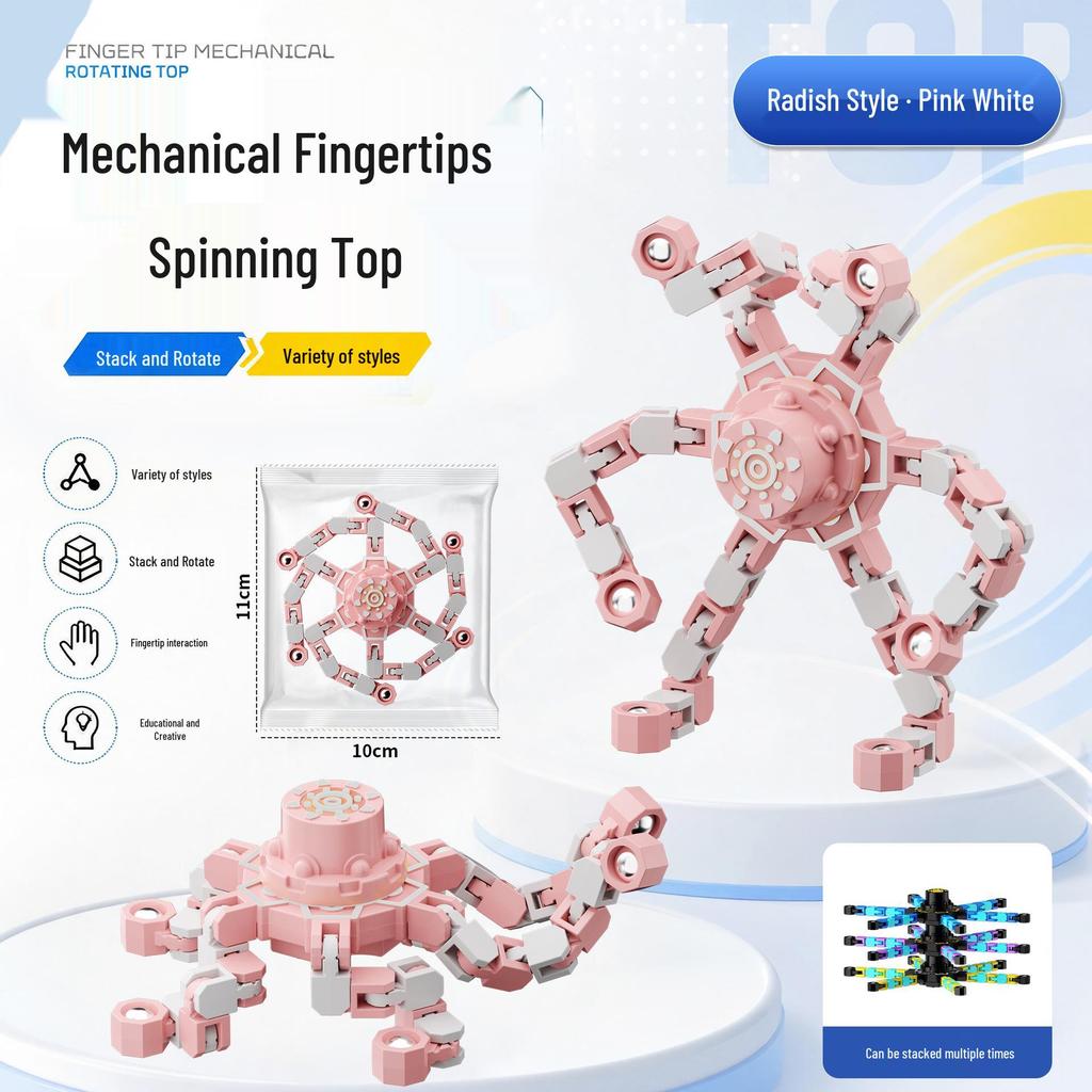 Transformable Luminous Fingertip Gyroscope - Educational Rotating Decompression Toy for Kids