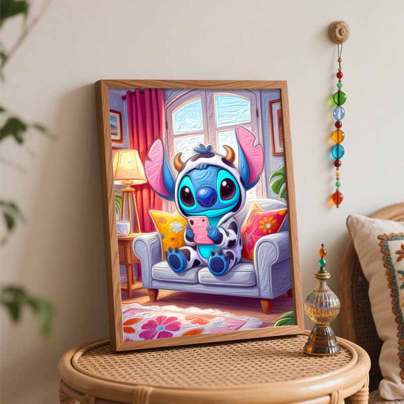 Disney Stitch Oil Painting Hand Painting Art Kit Coloring Painting Handmade Diy Home Decoration Gift