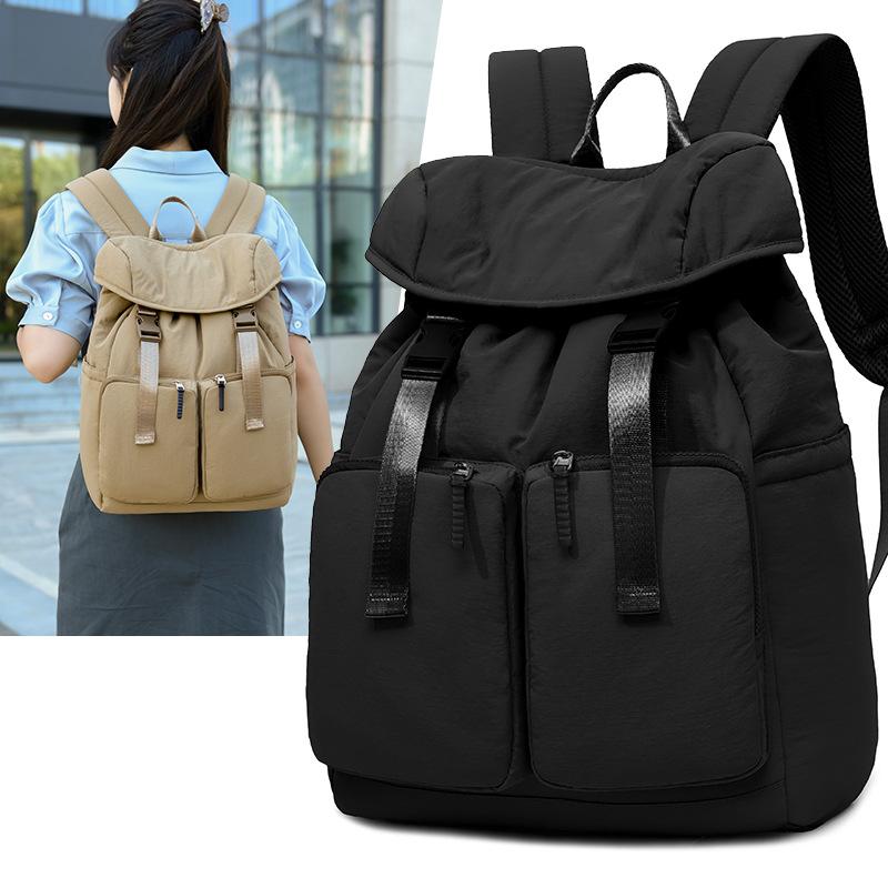 Schoolbag Leisure Sports Simple Outdoor Backpack Men's and Women's Large Capacity Multi-Pocket Commuter Backpack College Style Student School Bag