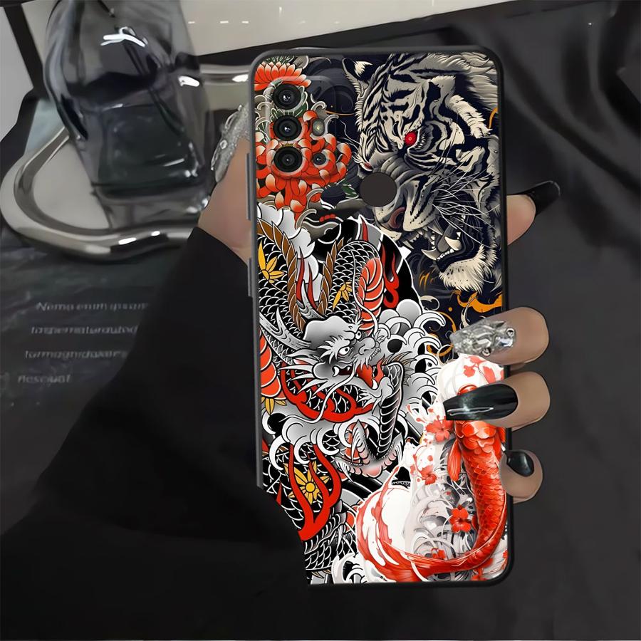 Splicing Tiger Dragon Case for Motorola Moto G52 G53 G30 G51 G73 G50 G71 G32 G22 Edge40 Edge 20 Pro 30 Lite G60s Phone Cover