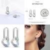 925 Silver Love Feather Moon Star Heart Earrings Fit Original Charms Hoop for Women Girls Stud Earring Jewelry Gifts