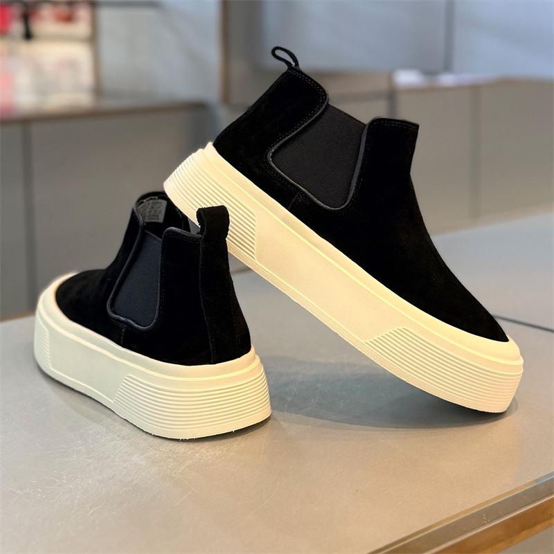 Martin Stiefel Winter High-Top Britischer Stil Retro Board Schuhe Lässig Sport Dicke Sohle Höherlegend Schwarze Stiefel