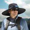 Outdoor Sun Hat with Fan Wide Brim Solar Fan Hat Portable Sunscreen Fisherman Hat For Camping Fishing Hiking for Men Women