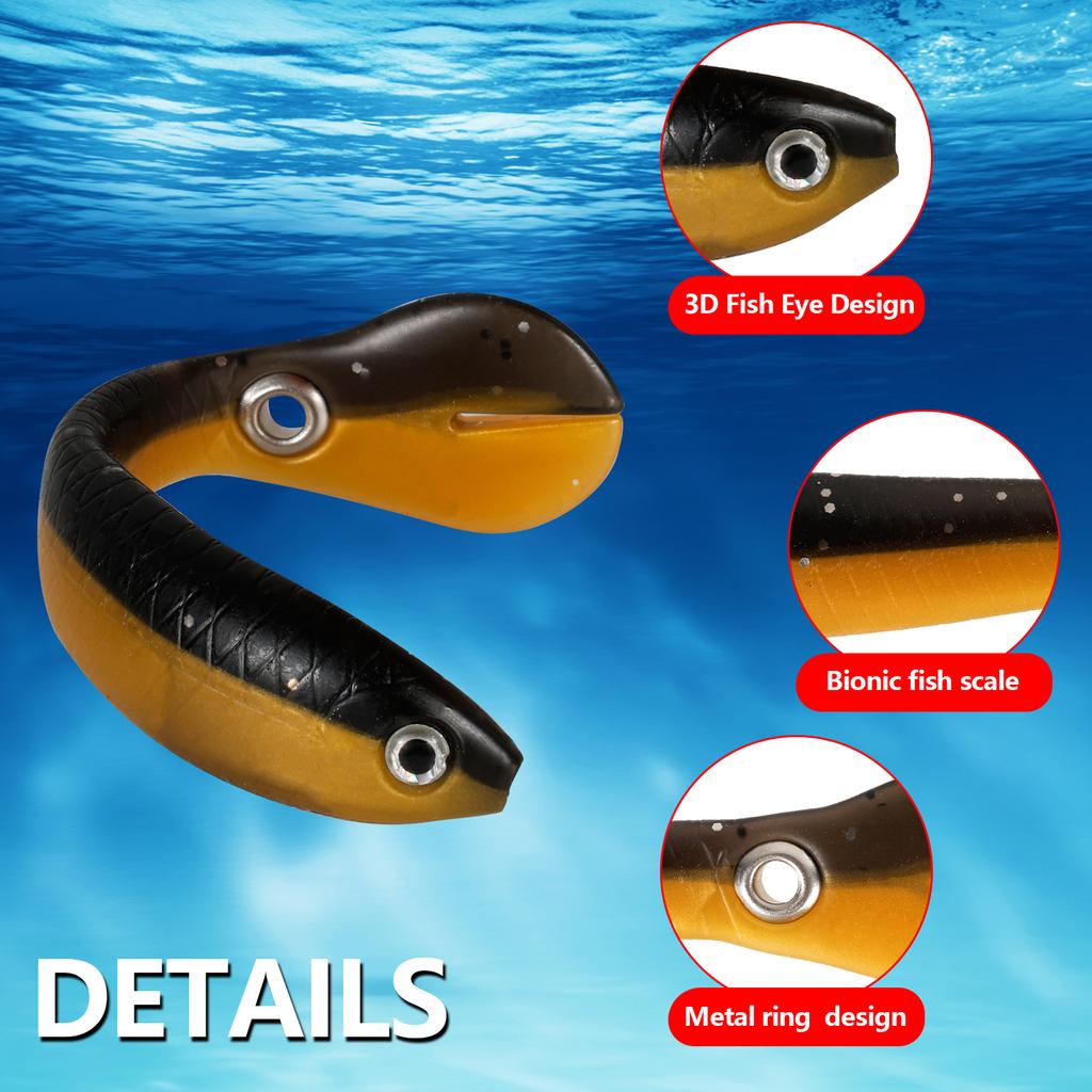 5 Pcs Fishing Lures 3D Fishing Bait Simulation Loach Soft Lures Deep Diving Swimming Bait 3.9 inch PVC Fishing Lures for Fishing