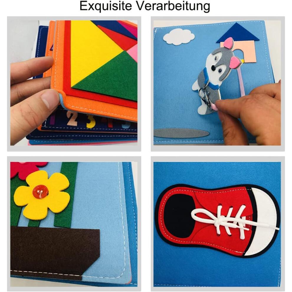 Pedagogisk leksak, Kreativitetsstimulans, Finmotorikutveckling, Sensoriska färdigheter, Montessorileksaker, Mjuk aktivitetsbok för förskolebarn, Tidig