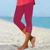 Women's High Waist Summer -Color Cuff With Hot Diamond Slim Casual Base Pants