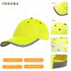 Boys Girls Baseball Caps High Visibility LIME REFLECTIVE HAT SAFETY Hats for Students Pupils for Night Outgoing