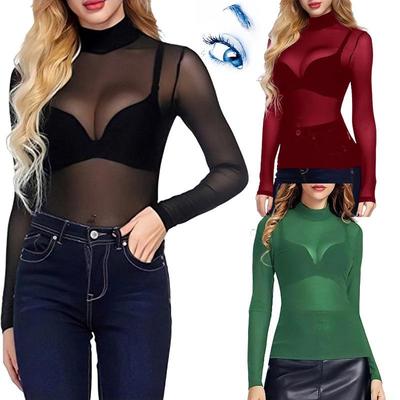 European & American Mesh See-Through Women's Versatile T-Shirt (2023)