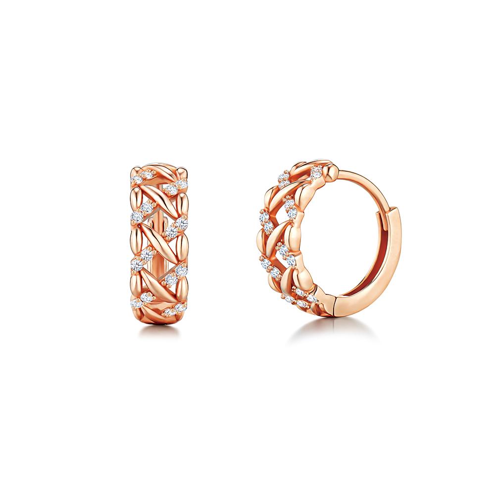 Roseedor Lattice One-Touch Earrings_250100442