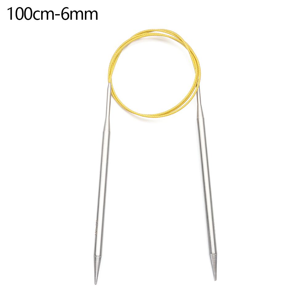 80/100cm Stainless Steel Circular Needle Round Weaving Knitting Needles Handmade Crochet Hook DIY Crafts Household Sewing Pins
