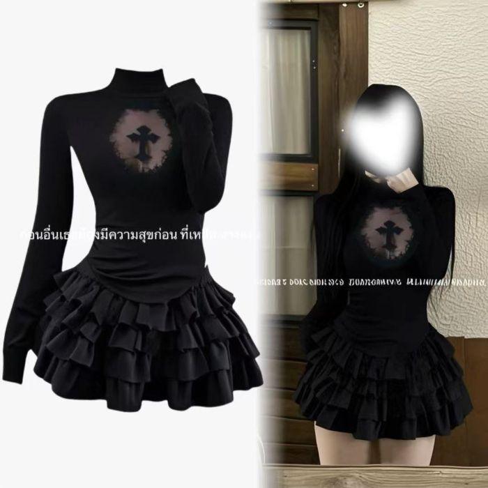 Chic High Neck Long Sleeve T-shirt: Slimming, Versatile, Fashionable, Spring/Autumn 2025 Trend for Women Medium