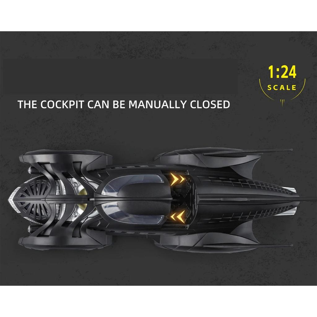 1/24 Classic Movie Car 1995 Batmobile Alloy Concept Bat Sports Car Model Metal Racing Vehicle Car Model Sound Light Kid Toy Gift