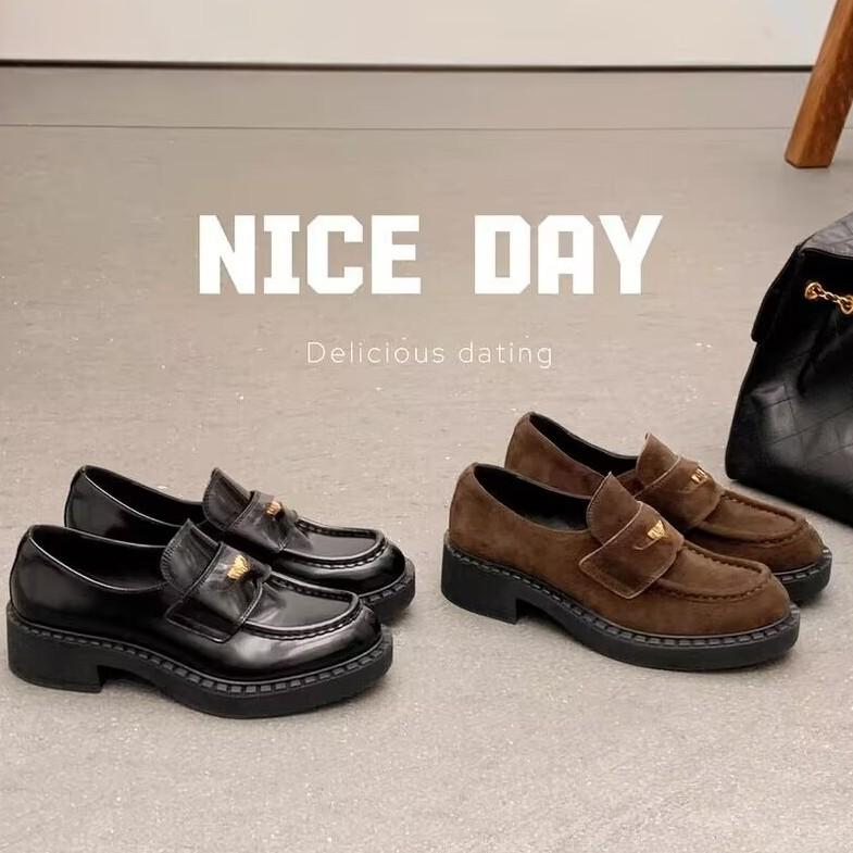 Spot height increased by 5cm~ Classic open-edged bead cowhide extravagant small gold coin loafer leather shoes