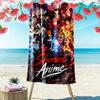 Anime Characters Print Beach Towel, Large Soft Quick Dry Towel for Beach Camping Swimming
