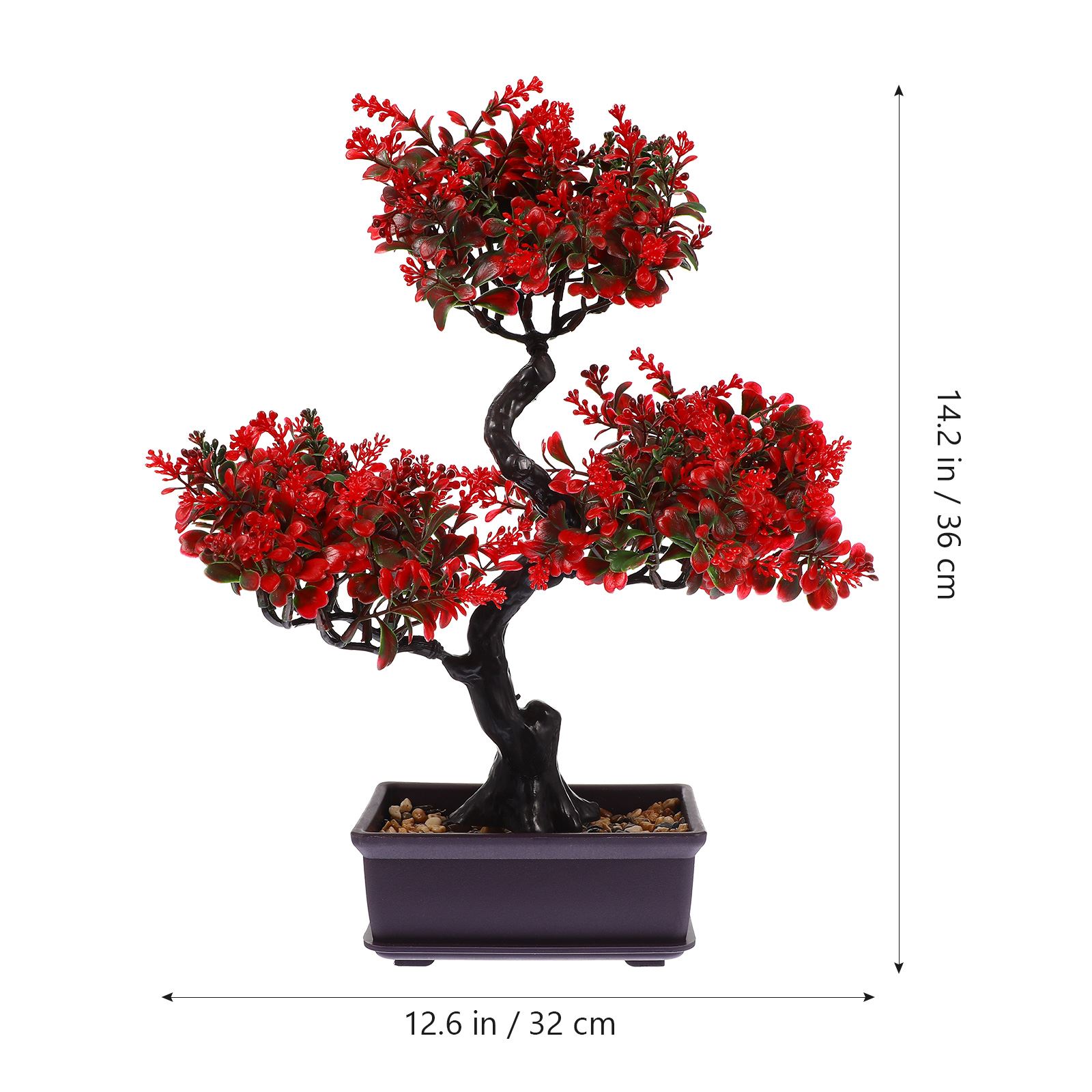 

Realistic Artificial Bonsai Tree Plastic Potted Plants Desk Office Artificial Plants Bonsai Tree Indoor Decor Fake 36.00X30.00X10.00CM красный