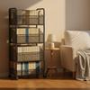 Freestanding Wire-Mesh Storage Rack with Guardrails Narrow Standing
